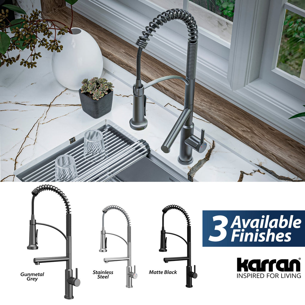 Adlington Single Hole Single Handle Pull-Down Sprayer Kitchen Faucet In Gunmetal Grey