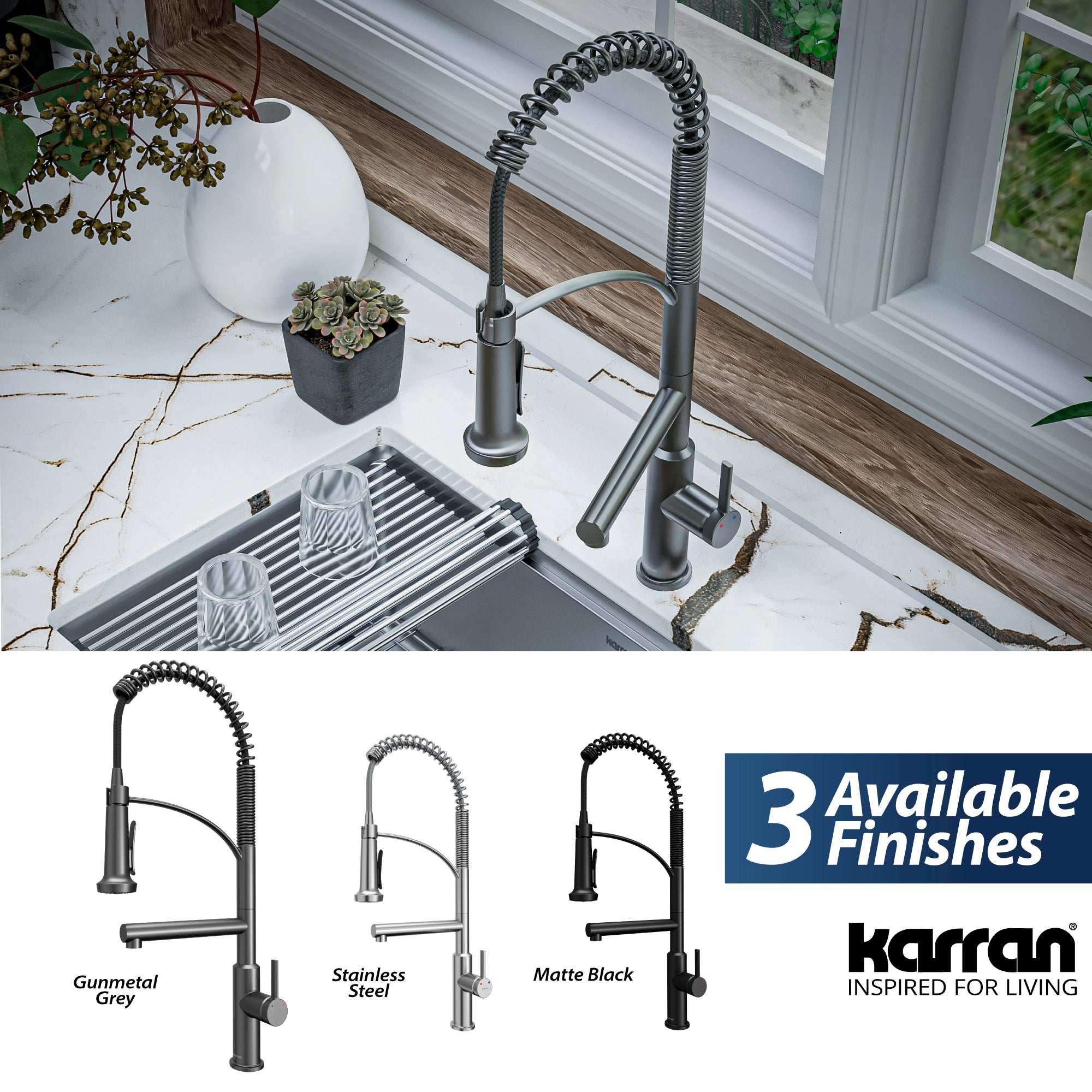 Adlington Single Hole Single Handle Pull-Down Sprayer Kitchen Faucet In Gunmetal Grey