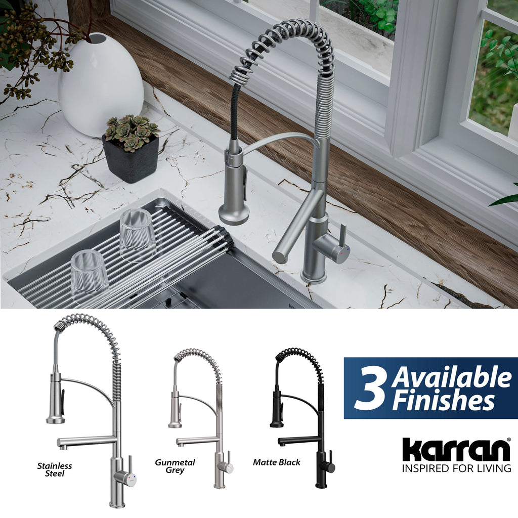 Adlington Single Hole Single Handle Pull-Down Sprayer Kitchen Faucet In Stainless Steel