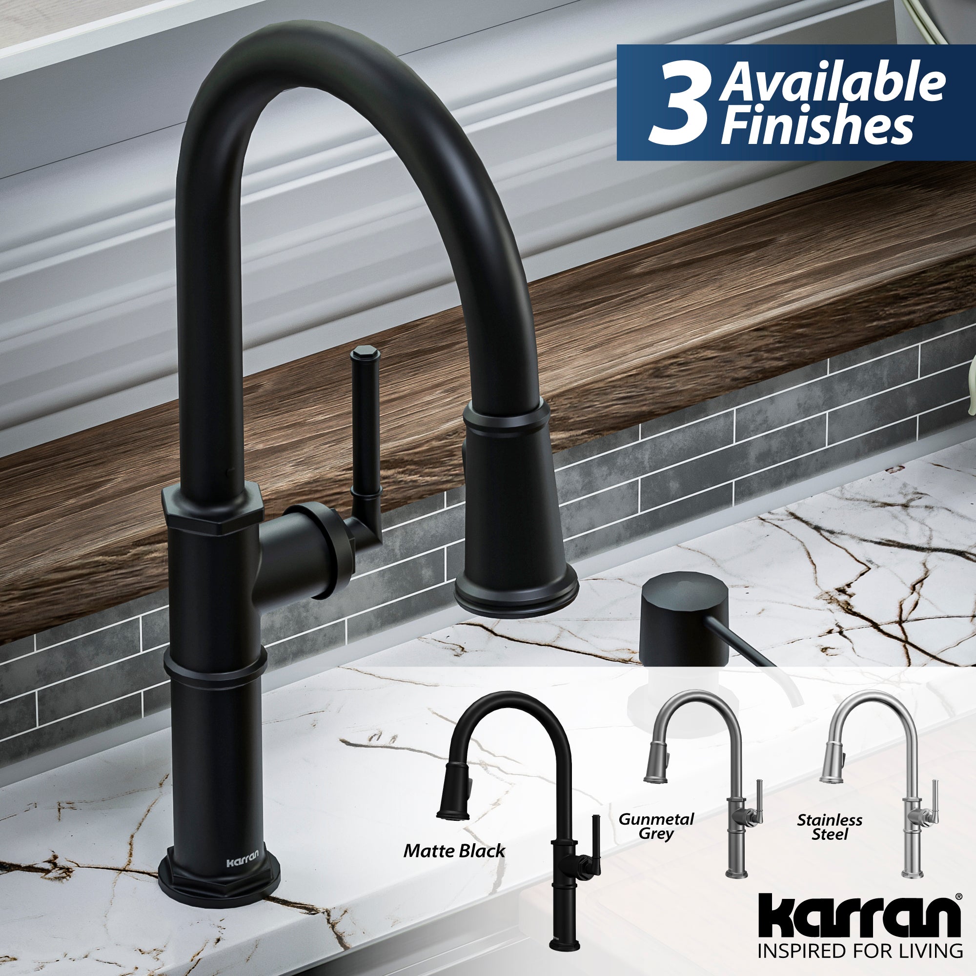 Brampton Single Hole Single Handle Pull-Down Sprayer Kitchen Faucet In Matte Black