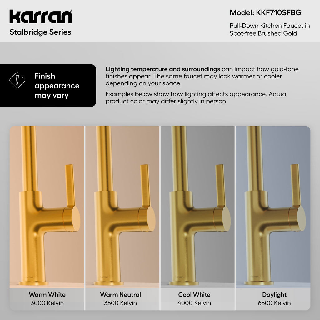Stalbridge Single Handle Pull-Down Sprayer Kitchen Faucet In Spot-Free Brushed Gold