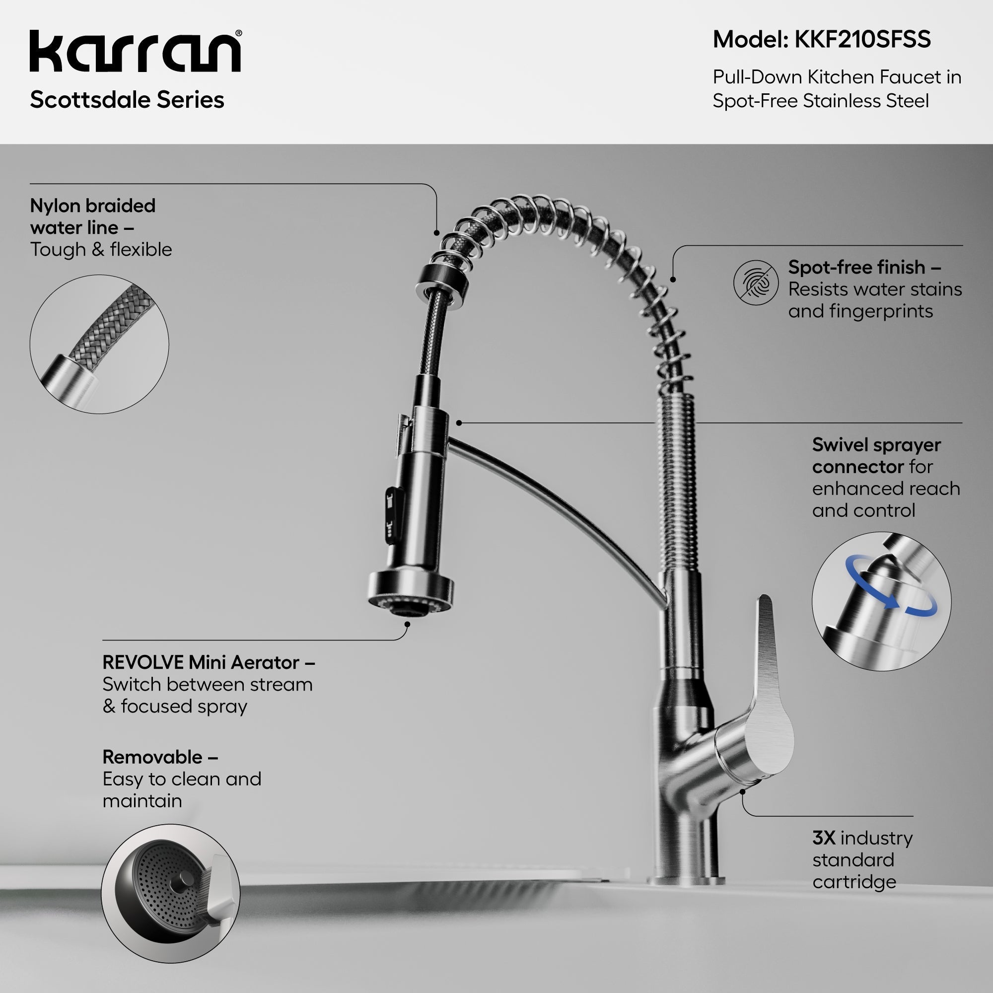 Elite 32" Undermount Workstation 16 Gauge Double Bowl Stainless Steel Kitchen Sink with Scottsdale Pull-Down Faucet