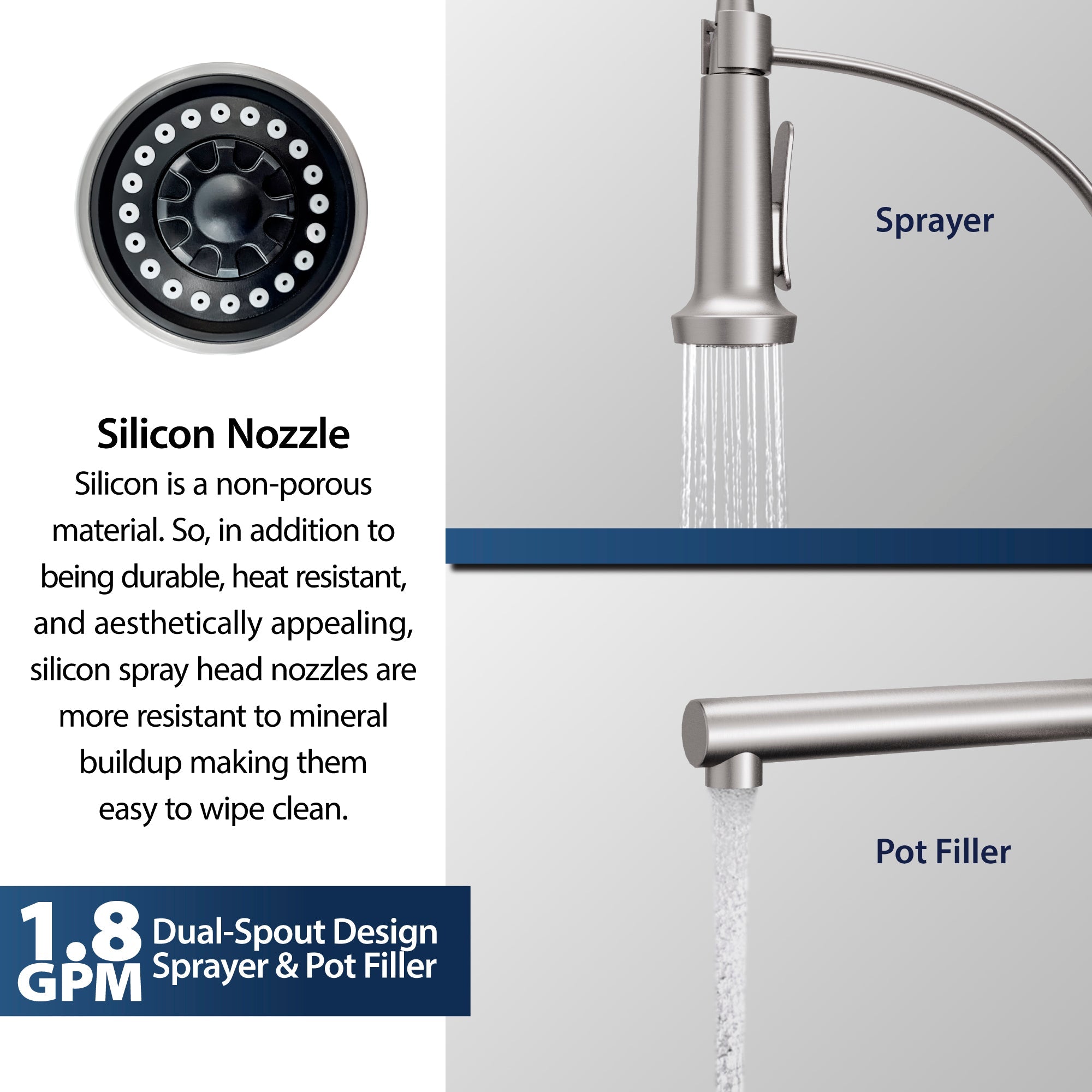 Adlington Single Hole Single Handle Pull-Down Sprayer Kitchen Faucet In Stainless Steel