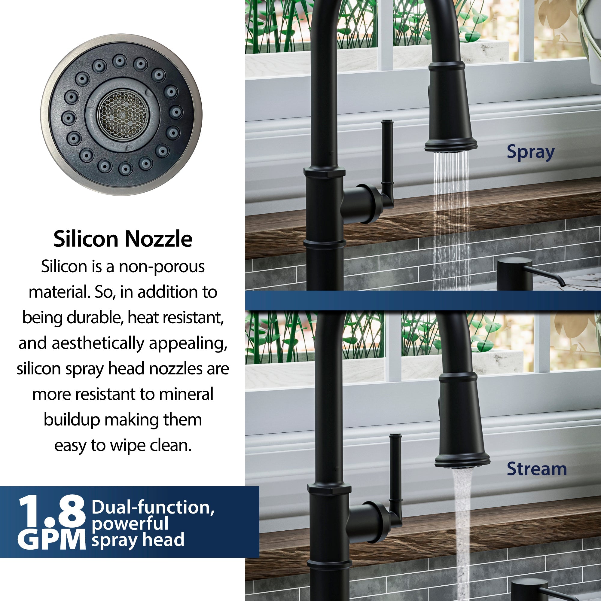 Brampton Single Hole Single Handle Pull-Down Sprayer Kitchen Faucet In Matte Black
