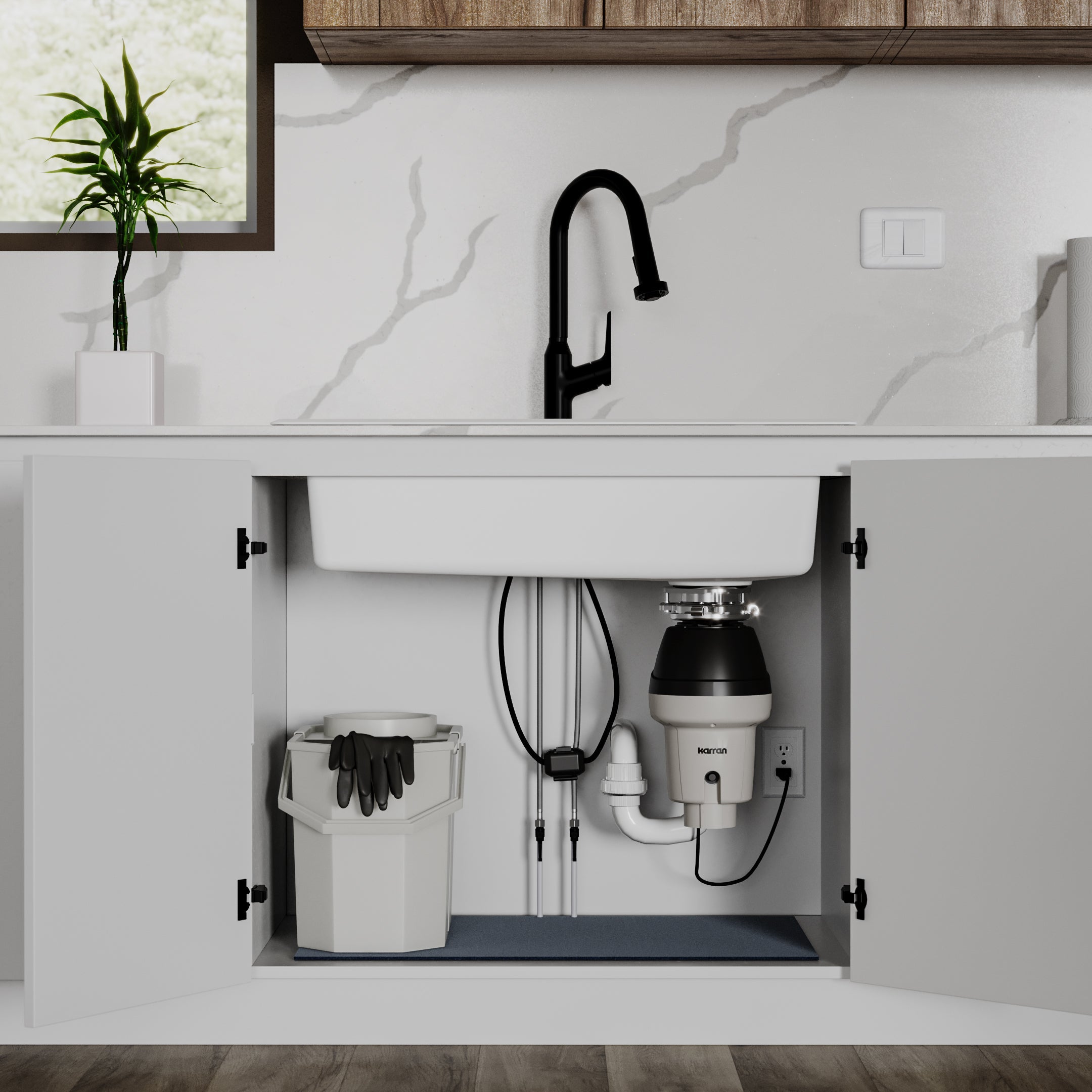 1/2 HP Continuous Feed Garbage Disposal for Kitchen Sinks with Power Cord and Accessories Included