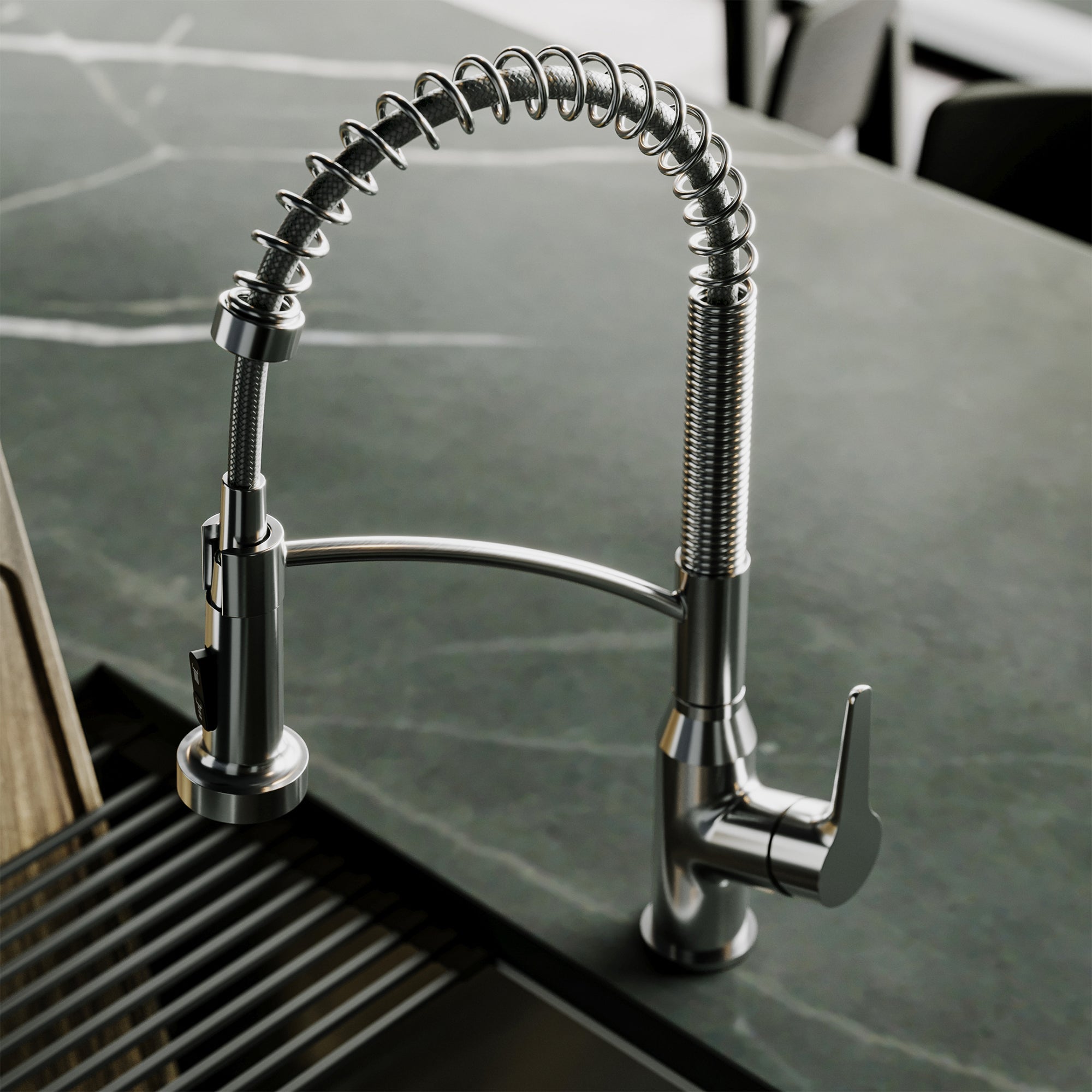 Scottsdale Single Handle Pull-Down Sprayer Commercial Style Kitchen Faucet In Spot-Free Stainless Steel