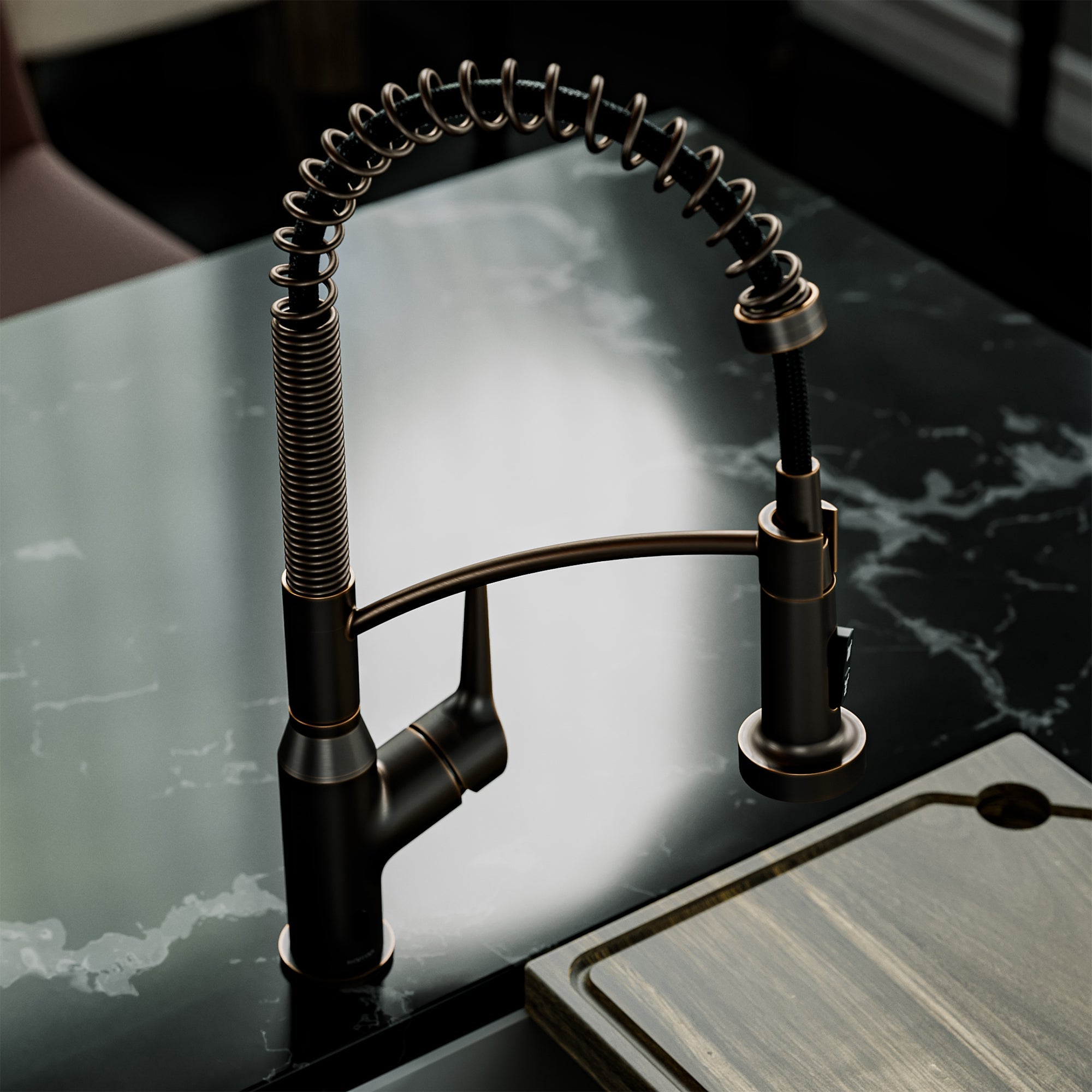 Scottsdale Single Handle Pull-Down Sprayer Touchless Kitchen Faucet In Oil-Rubbed Bronze