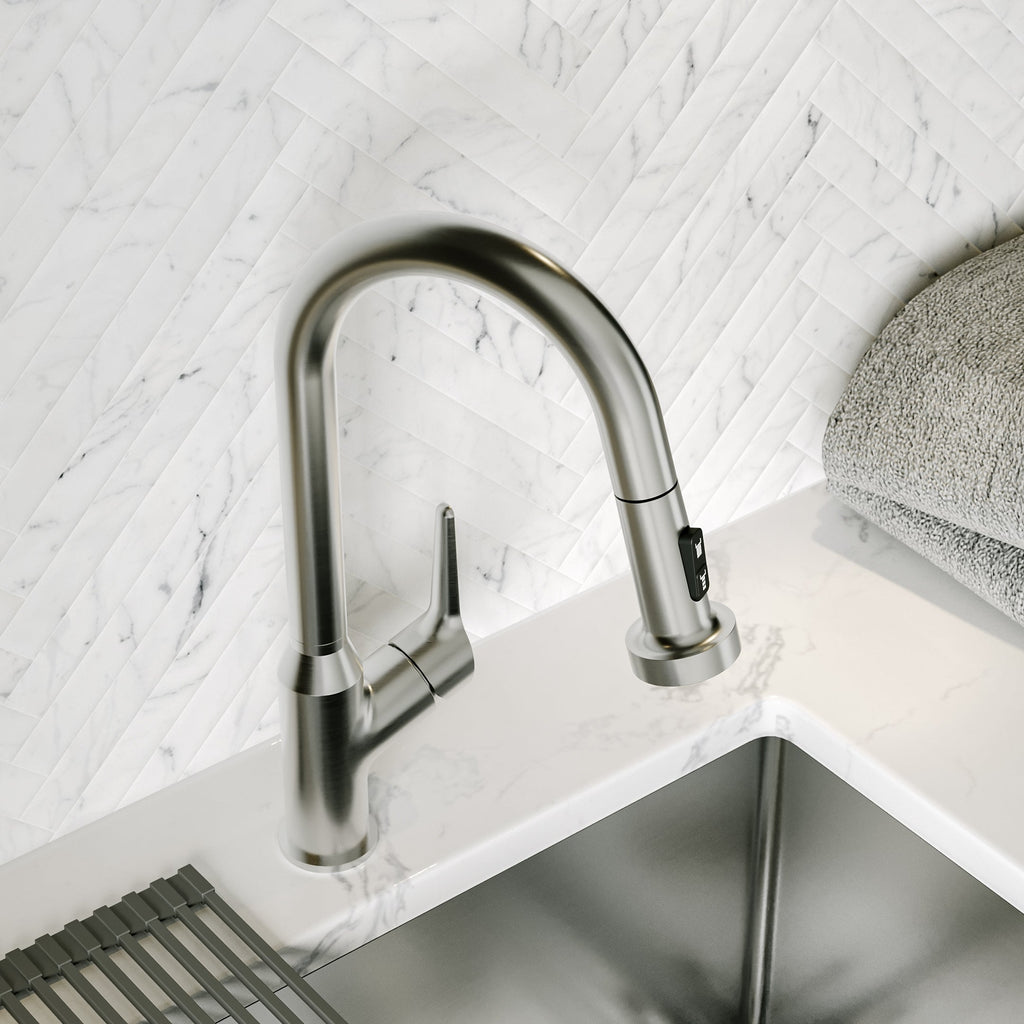 Scottsdale Single Handle Pull-Down Sprayer Kitchen Faucet In Spot-Free Stainless Steel