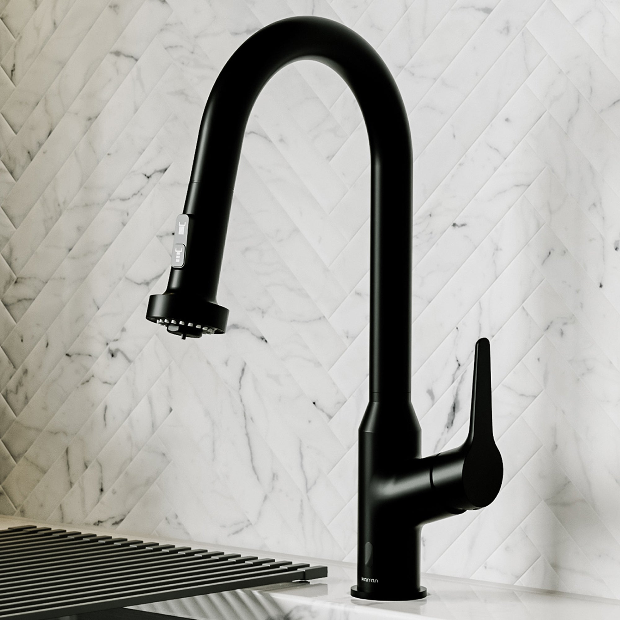Scottsdale Single Handle Pull-Down Sprayer Kitchen Faucet In Matte Black