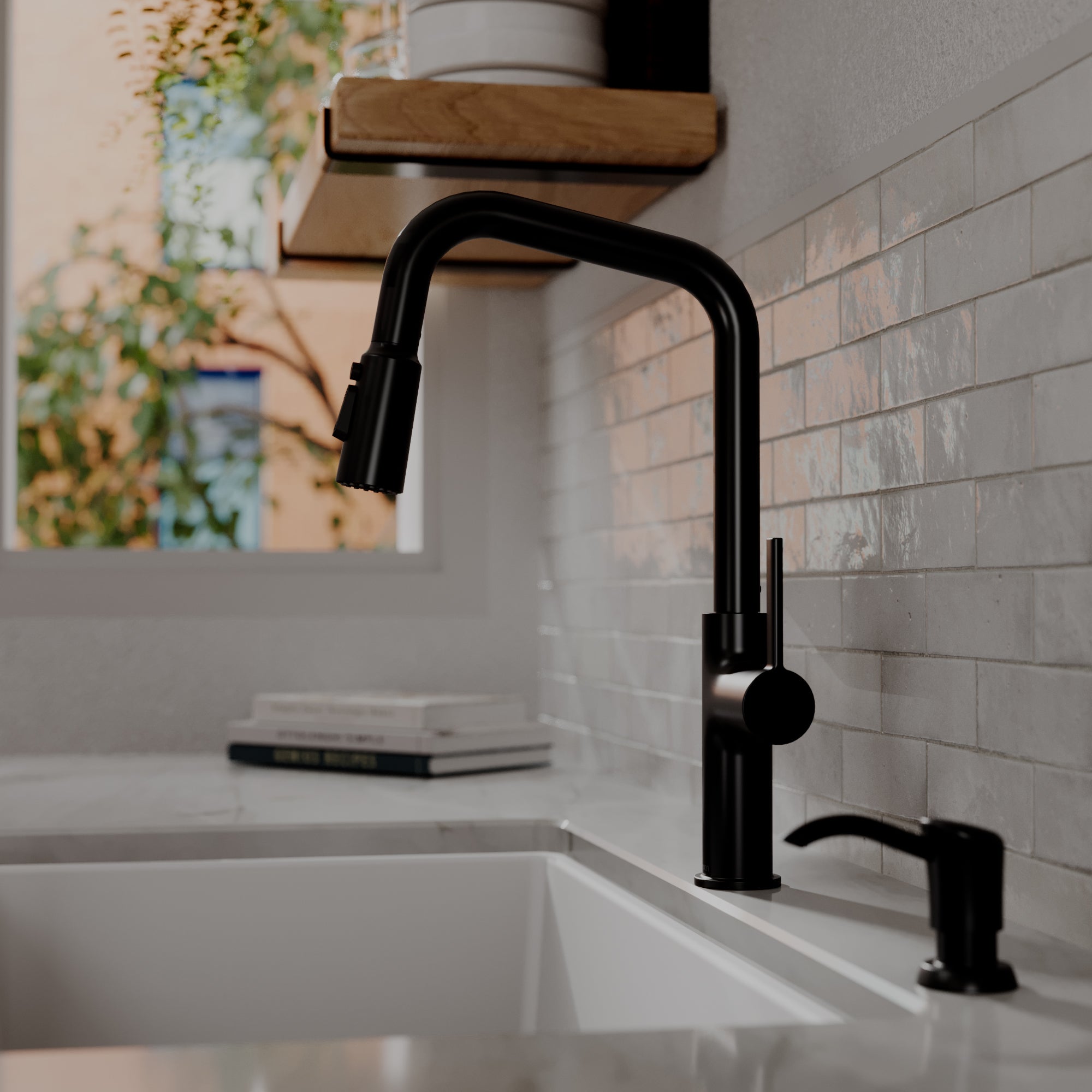 Stalbridge Single Handle Pull-Down Sprayer Kitchen Faucet In Matte Black