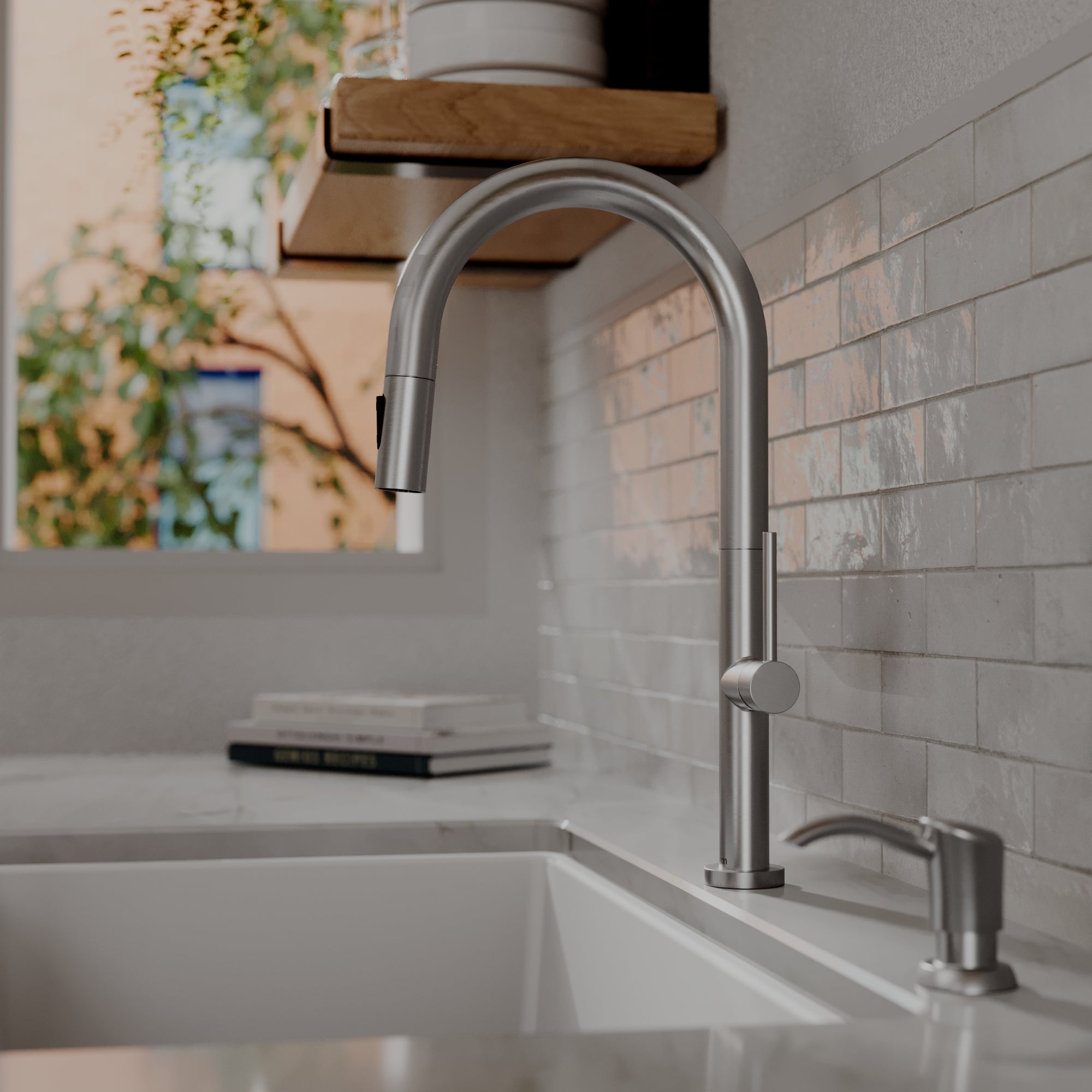 Brynford Single Handle Pull-Down Sprayer Kitchen Faucet In Spot-Free Stainless Steel
