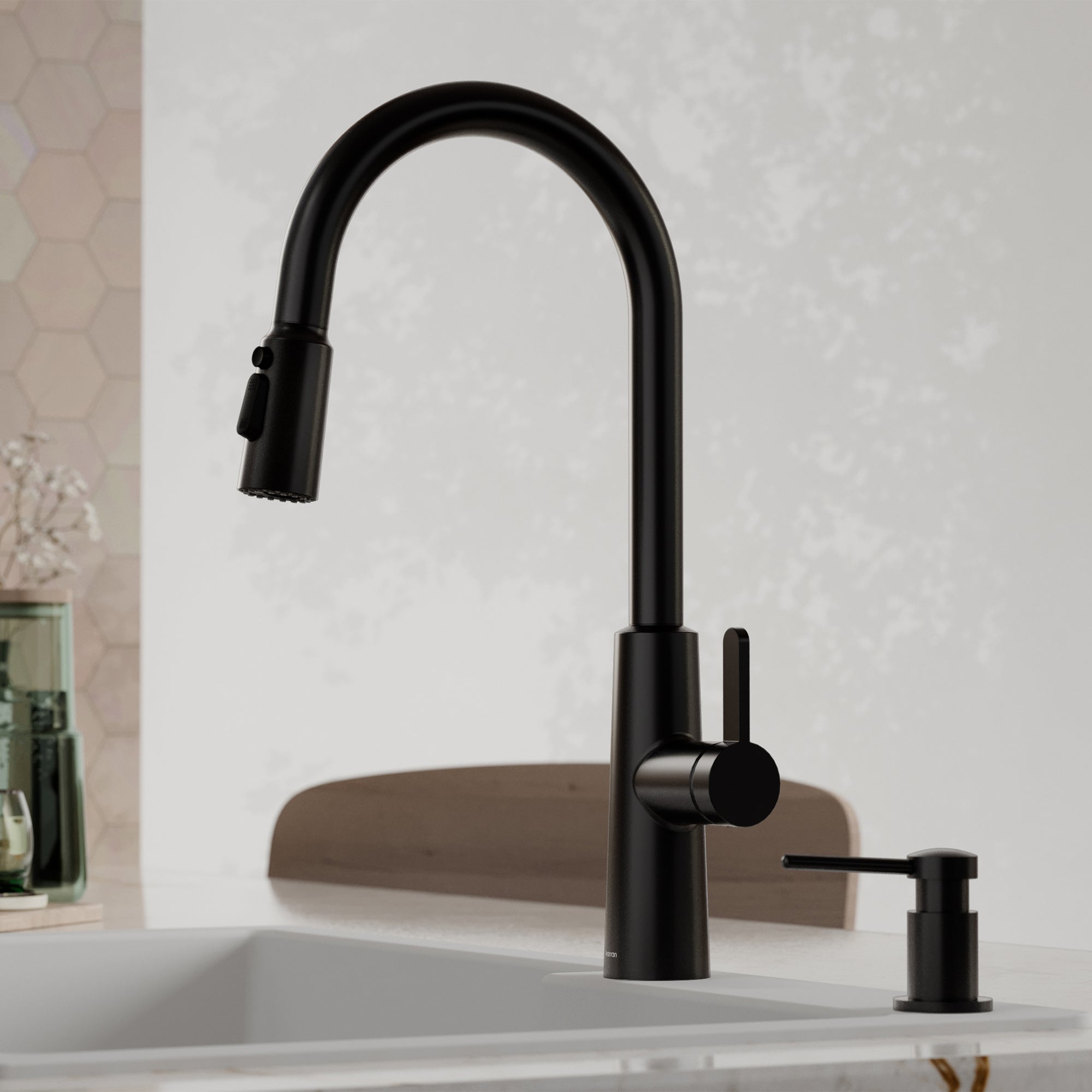 Elmsworth Pull-Down Sprayer Kitchen Faucet In Matte Black