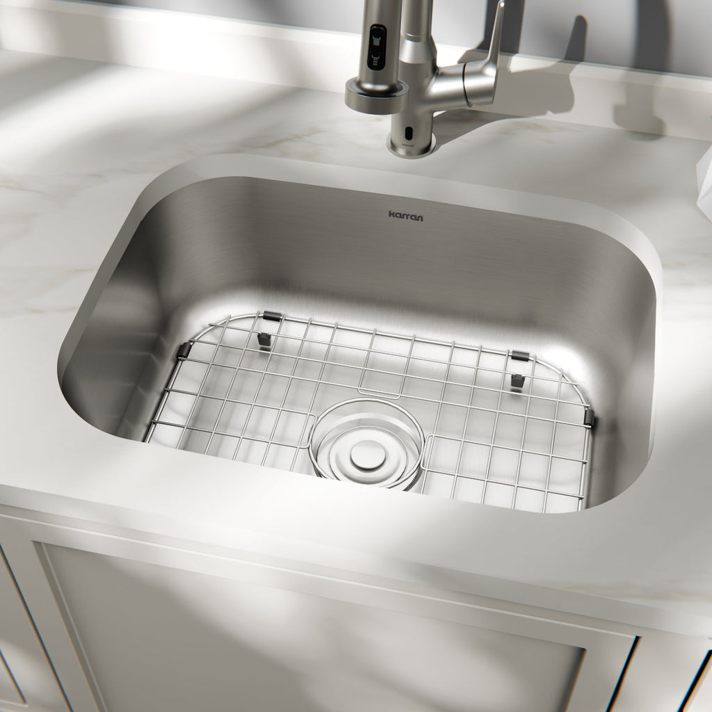 Profile 23" Undermount 18 Gauge Single Bowl Stainless Steel Kitchen Sink with Accessories