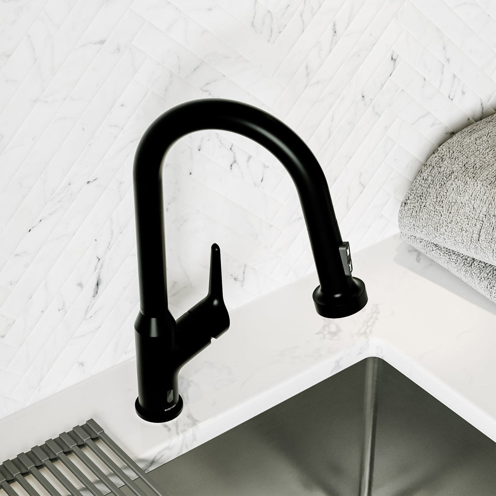 Scottsdale Single Handle Pull-Down Sprayer Kitchen Faucet In Matte Black
