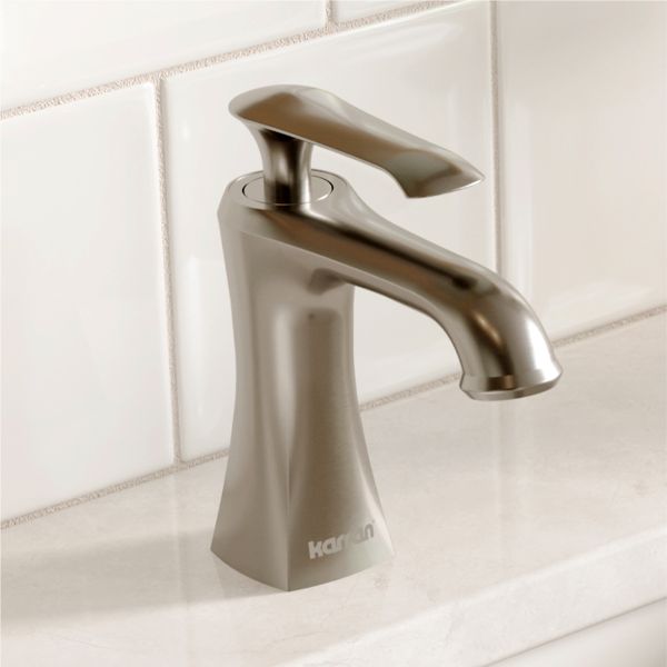 Woodburn Single Hole Single Handle Bathroom Faucet with Matching Pop-Up Drain In Stainless Steel