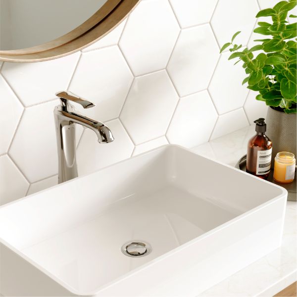 Woodburn Single Hole Single Handle Bathroom Faucet with Matching Pop-Up Drain In Chrome