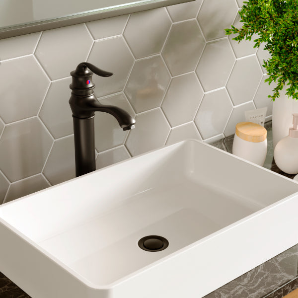 Dartford Single Hole Single Handle Bathroom Faucet with Matching Pop-up Drain In Matte Black