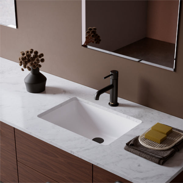 Tryst Single Hole Single Handle Bathroom Faucet with Matching Pop-up Drain In Matte Black