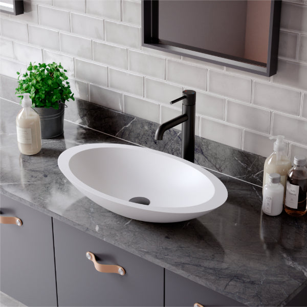 Tryst Single Hole Single Handle Bathroom Faucet with Matching Pop-up Drain In Matte Black