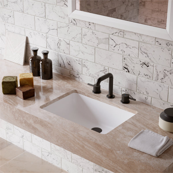 Tryst Widespread Three-Hole 2-Handle Bathroom Faucet with Matching Pop-up Drain In Matte Black