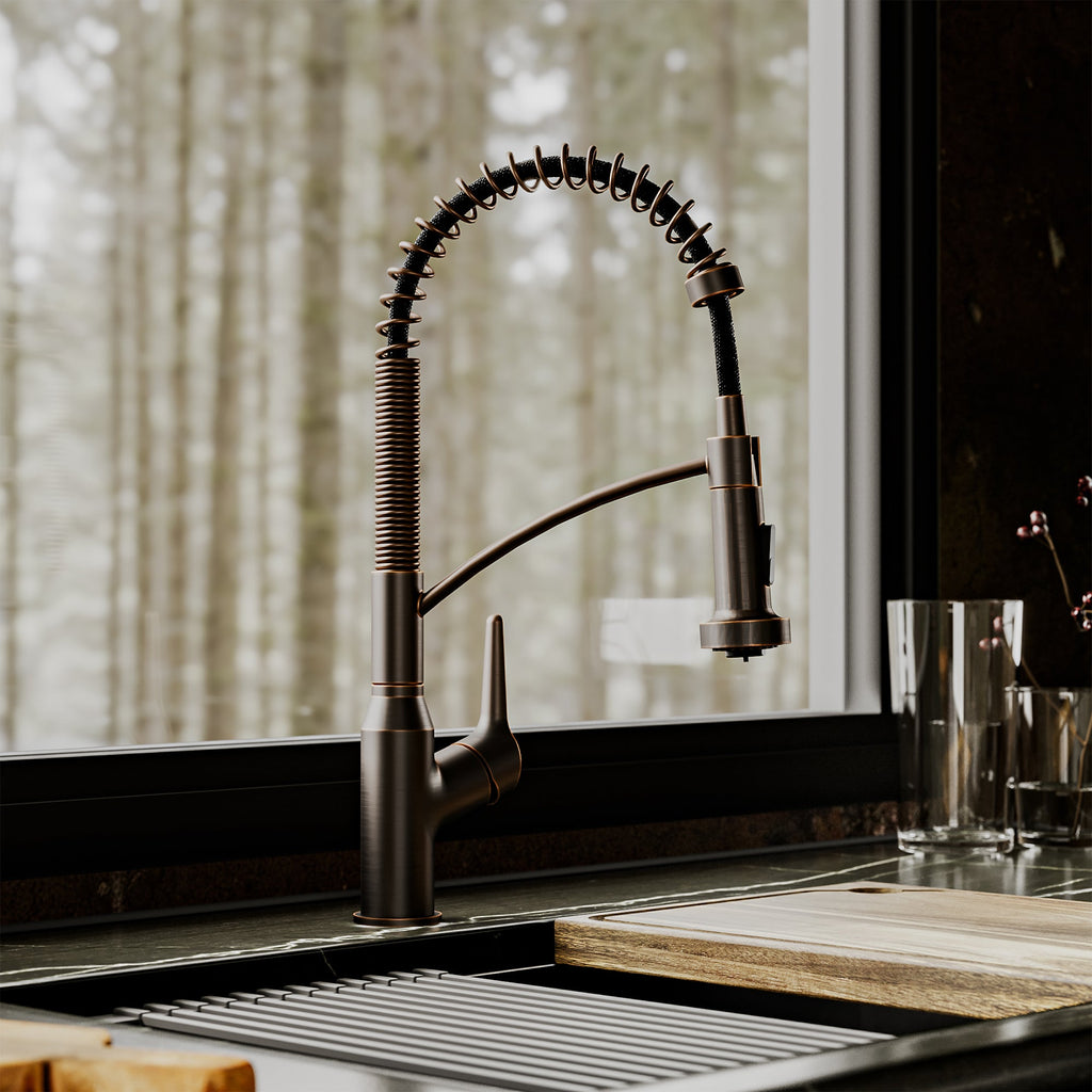 Scottsdale Single Hole Single Handle Pull-Down Sprayer Kitchen Faucet In Oil-Rubbed Bronze