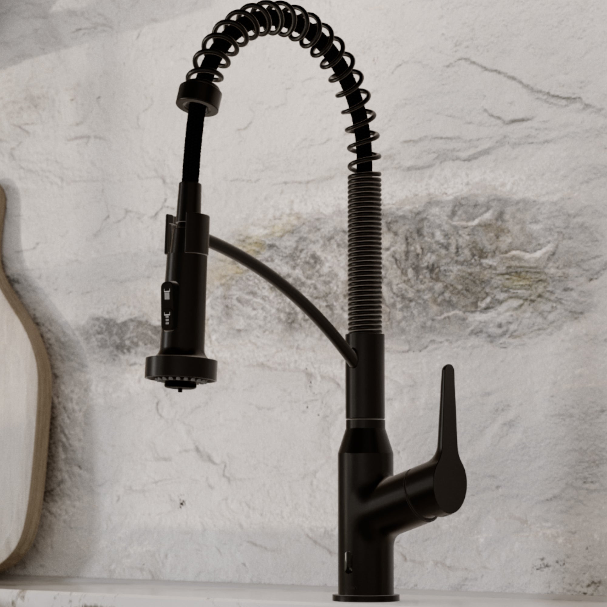 Scottsdale Single Handle Pull-Down Sprayer Touchless Kitchen Faucet In Matte Black