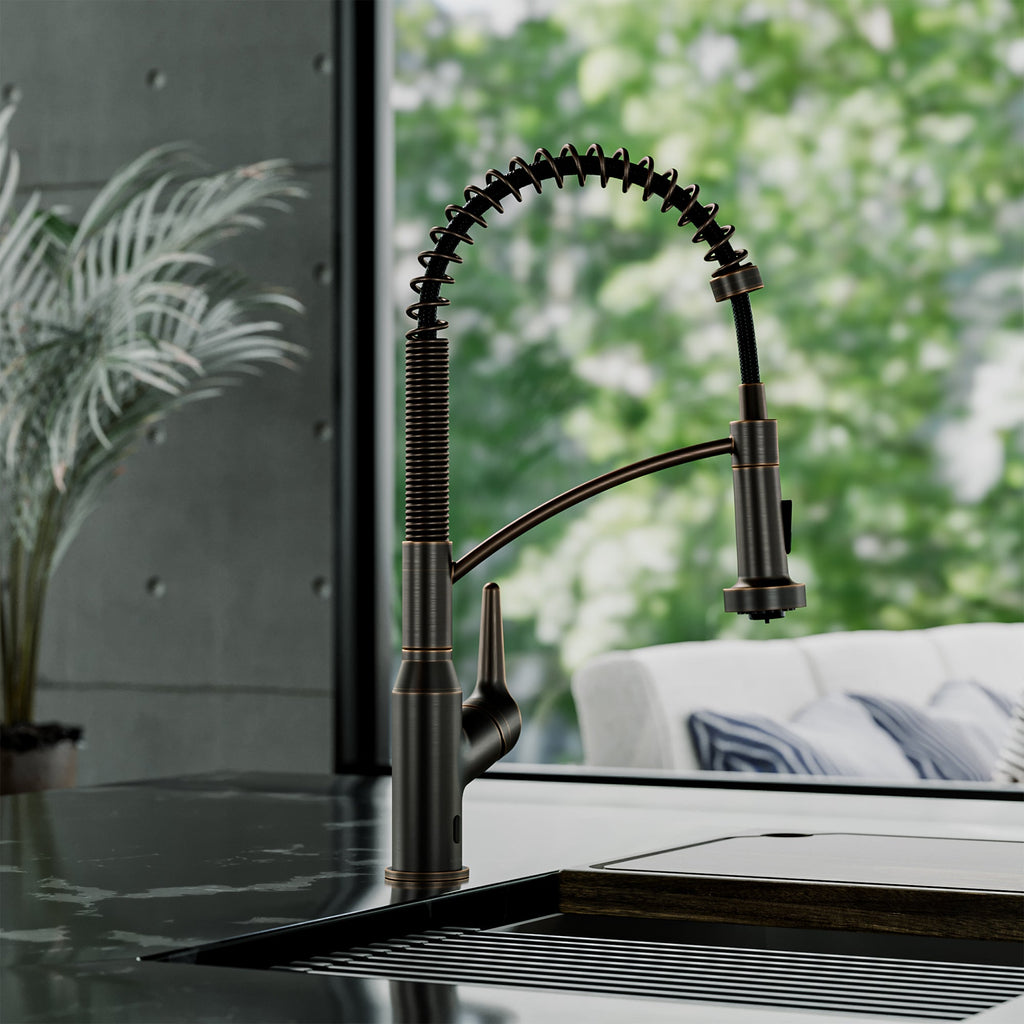Scottsdale Single Handle Pull-Down Sprayer Touchless Kitchen Faucet In Oil-Rubbed Bronze