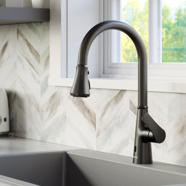 Kadoma Single Hole Single Handle Pull-Down Sprayer Sensor Kitchen Faucet In Matte Black