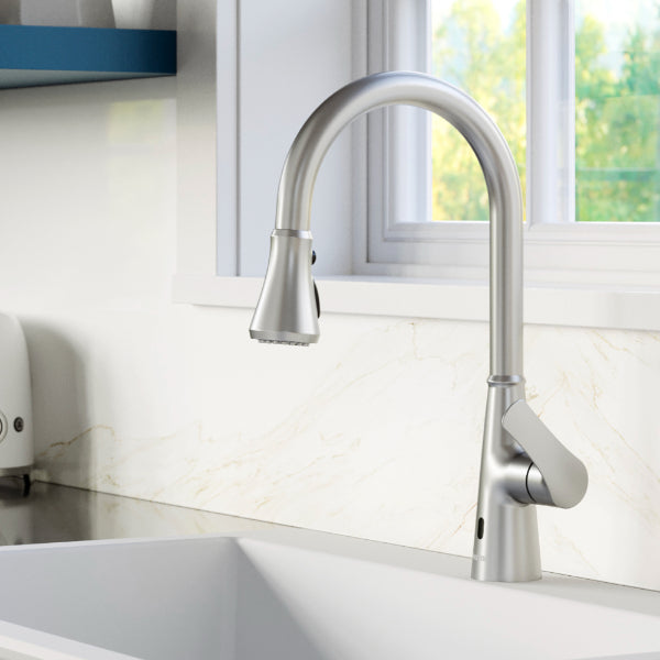 Kadoma Single Hole Single Handle Pull-Down Sprayer Sensor Kitchen Faucet In Stainless Steel