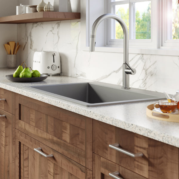 Lagrange Single Hole Single Handle Pull-Down Sprayer Kitchen Faucet In Stainless Steel