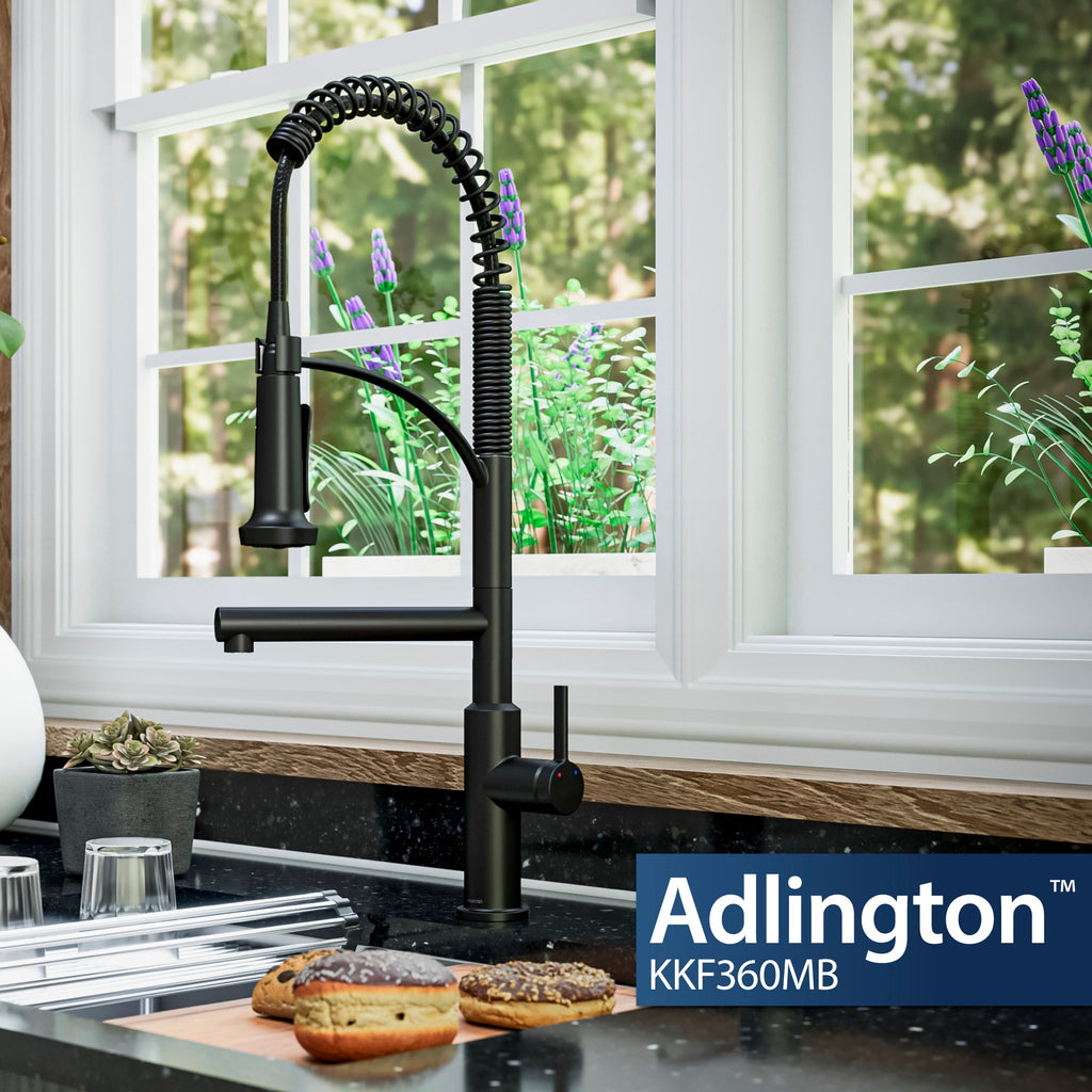 Adlington Single Hole Single Handle Pull-Down Sprayer Kitchen Faucet In Matte Black