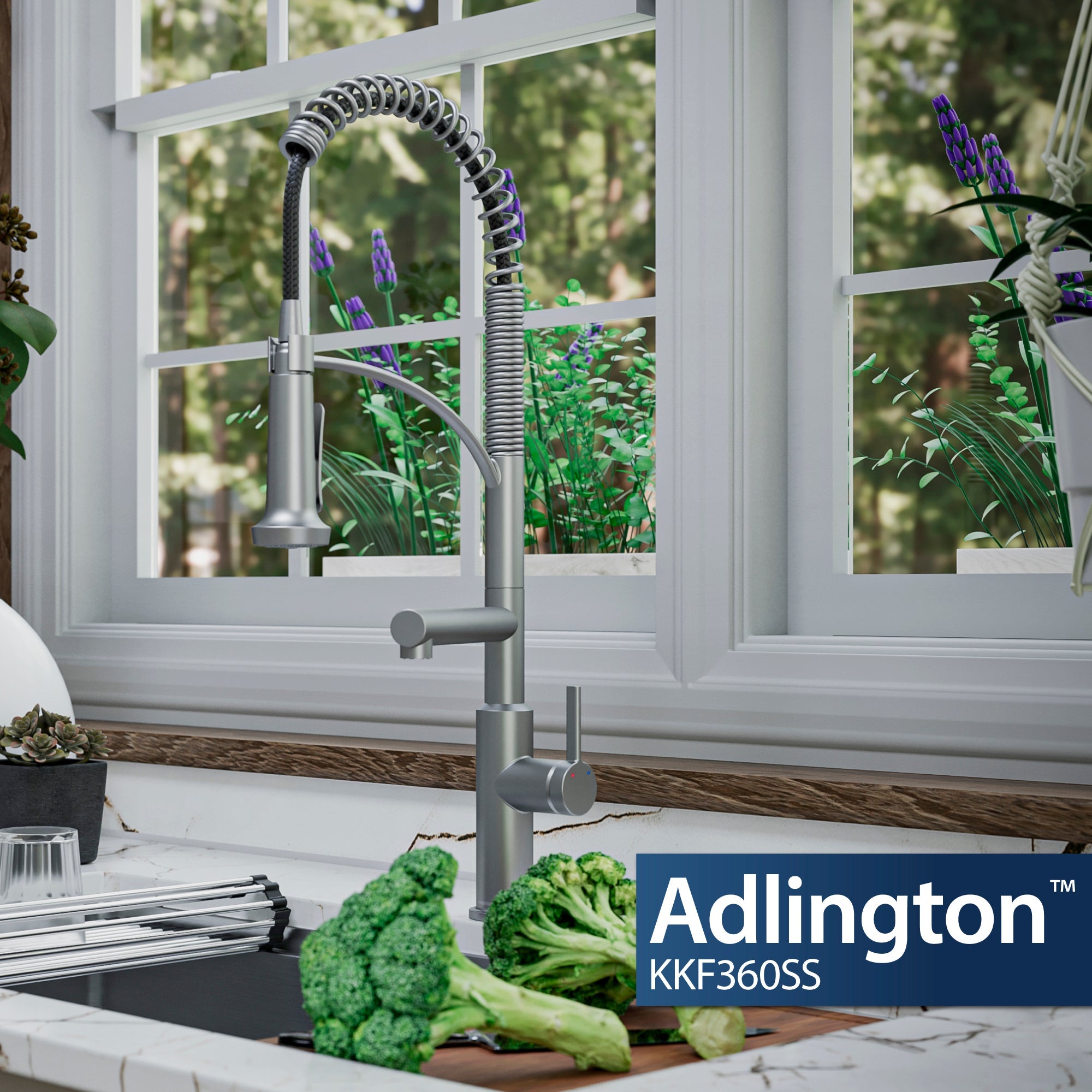 Adlington Single Hole Single Handle Pull-Down Sprayer Kitchen Faucet In Stainless Steel