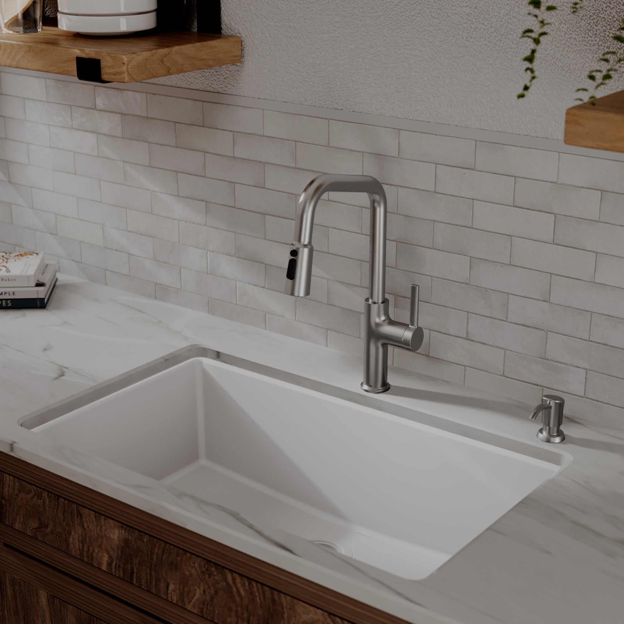 Stalbridge Single Handle Pull-Down Sprayer Kitchen Faucet In Spot-Free Stainless Steel