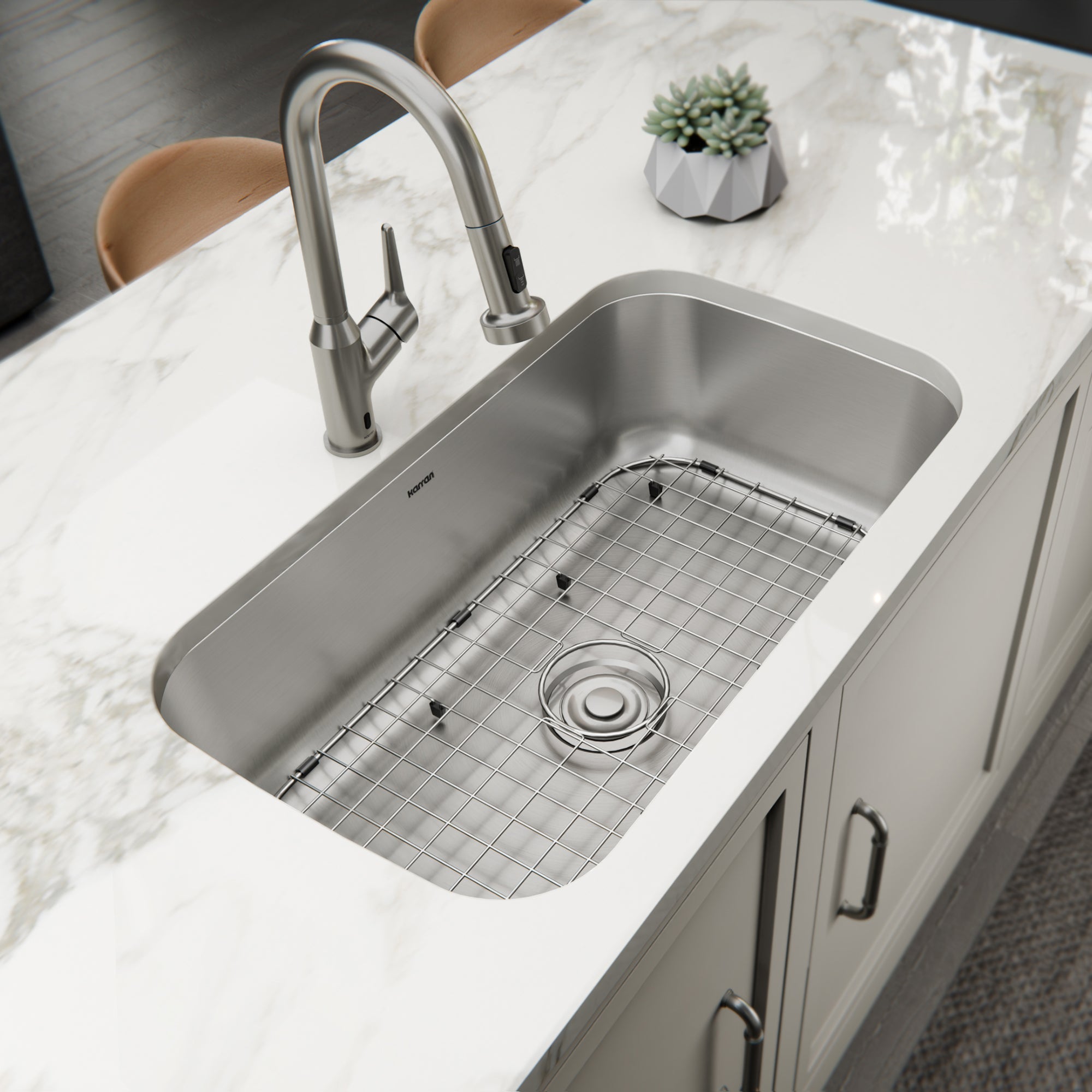Profile 32" Undermount 18 Gauge Single Bowl Stainless Steel Kitchen Sink with Accessories