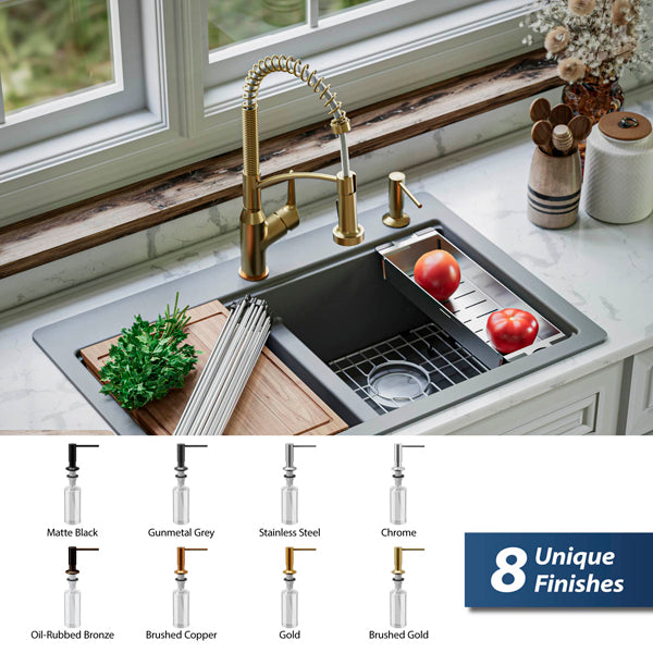 Soap/Lotion Dispenser In Brushed Gold