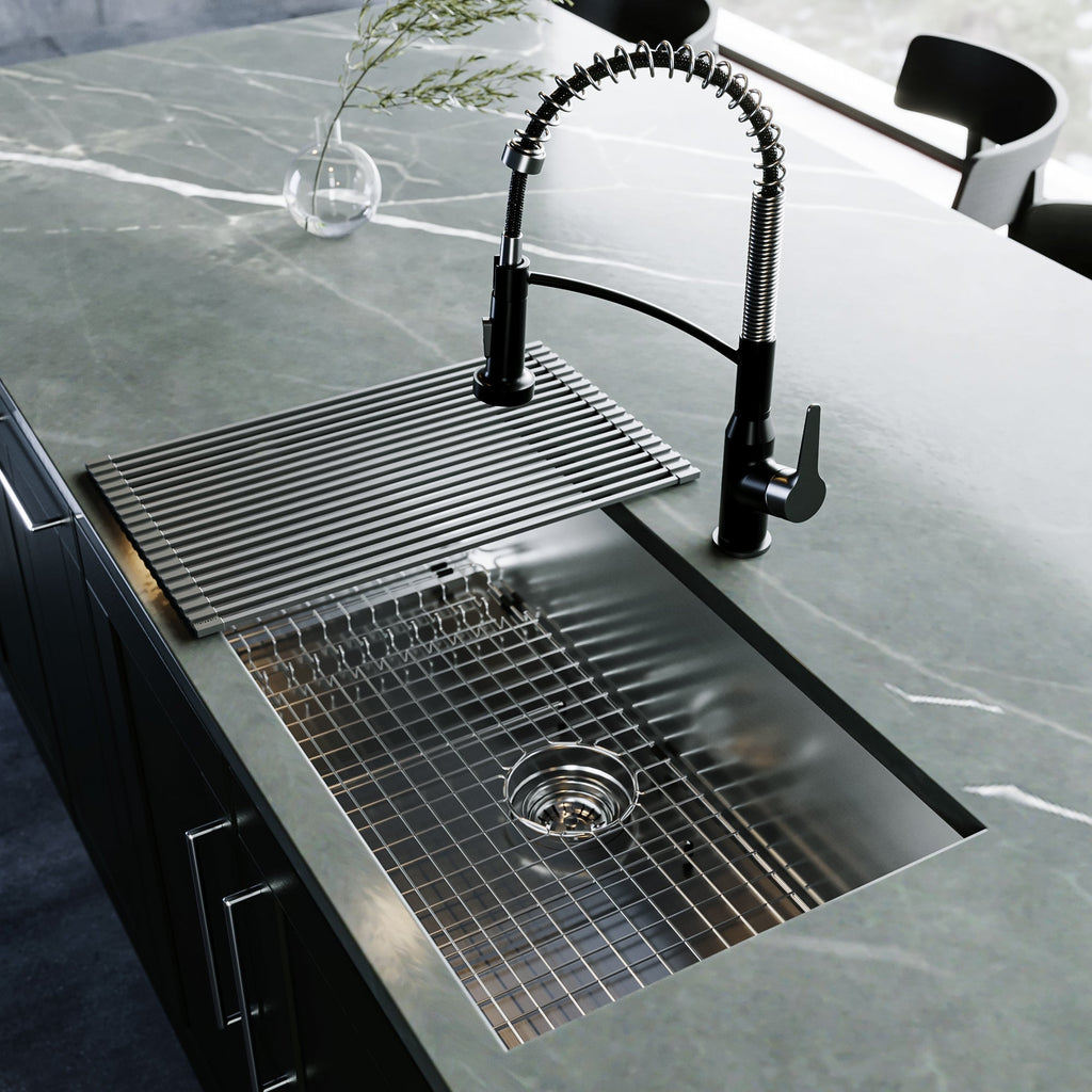 Fusion 33" Undermount 18 Gauge Single Bowl Stainless Steel Sink with Accessories