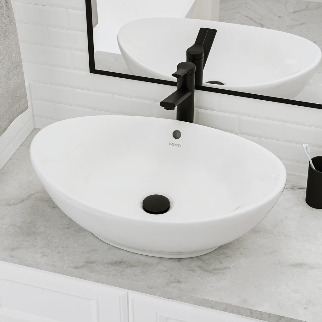 23" Vessel Vitreous China Bathroom Sink In White