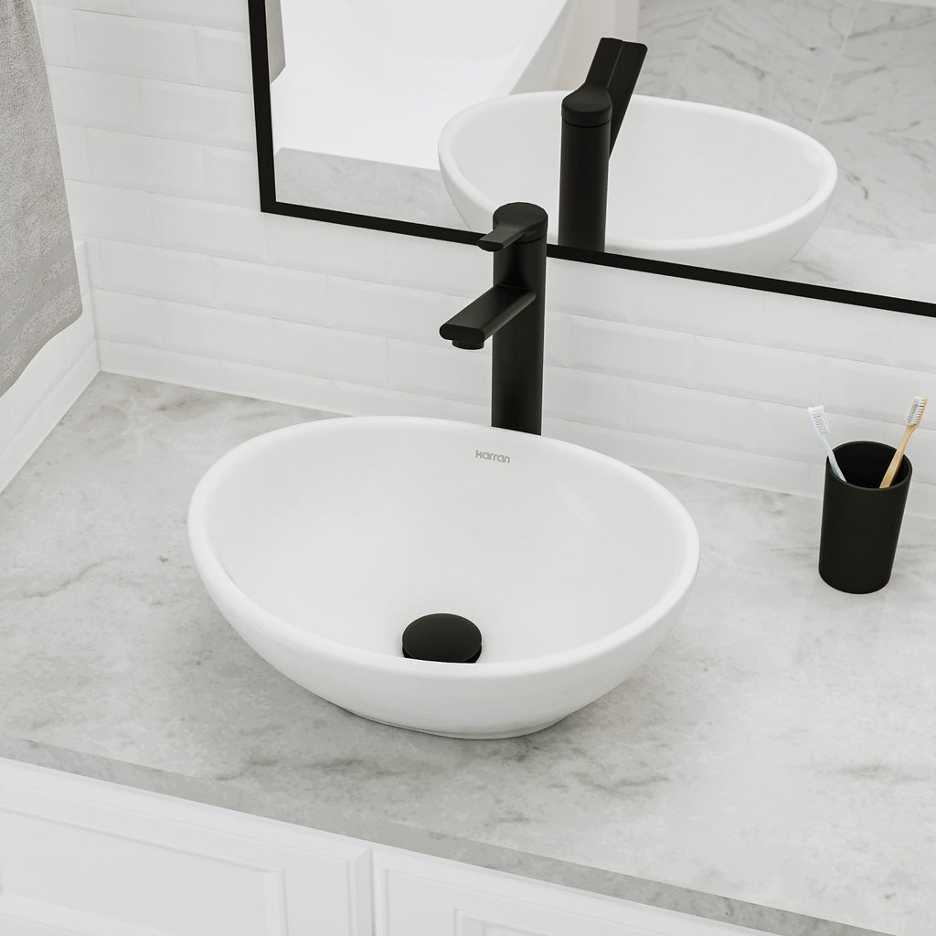 15" Vessel Vitreous China Bathroom Sink In White