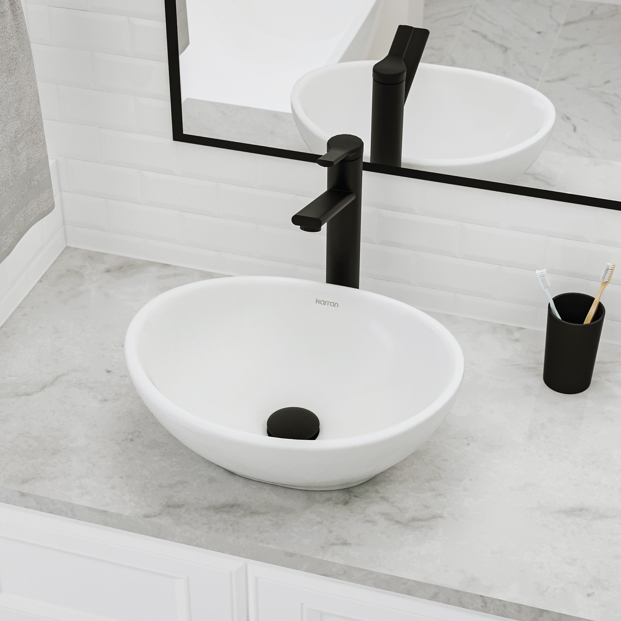 15" Vessel Vitreous China Bathroom Sink In White