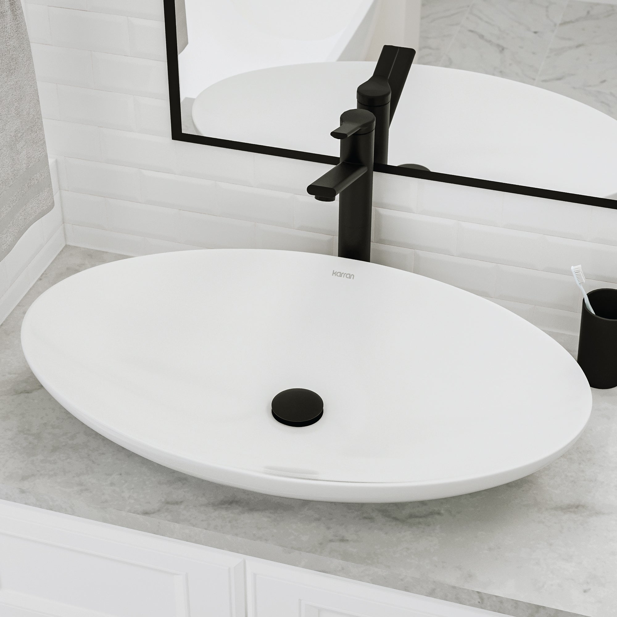 27" Vessel Vitreous China Bathroom Sink In White