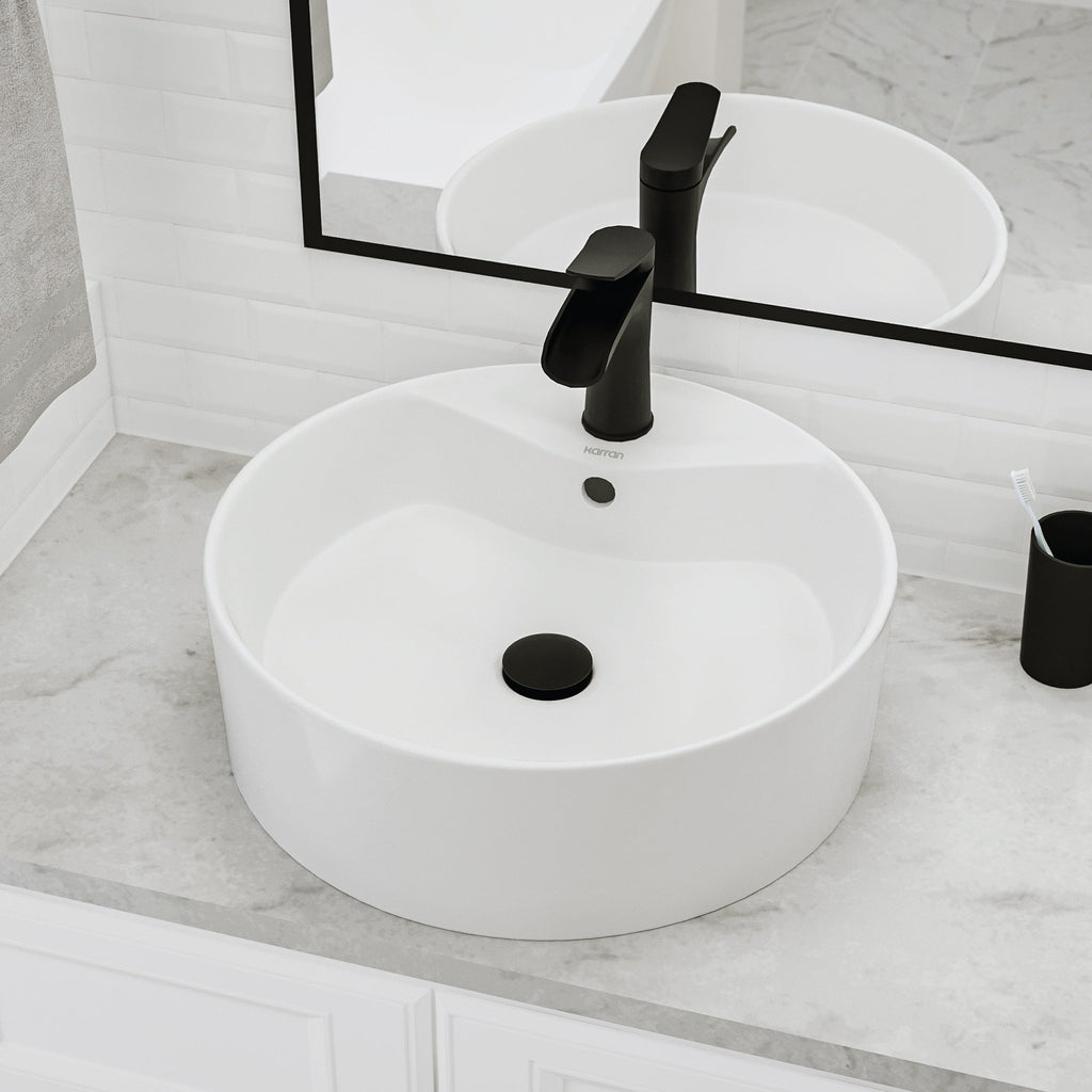 18" Vessel Vitreous China Bathroom Sink In White