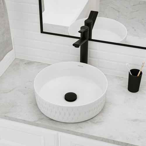 14" Vessel Vitreous China Bathroom Sink In White