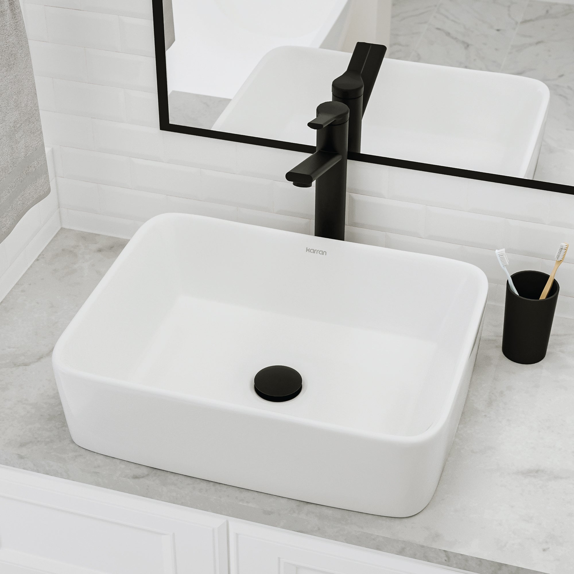 18" Vessel Vitreous China Bathroom Sink In White