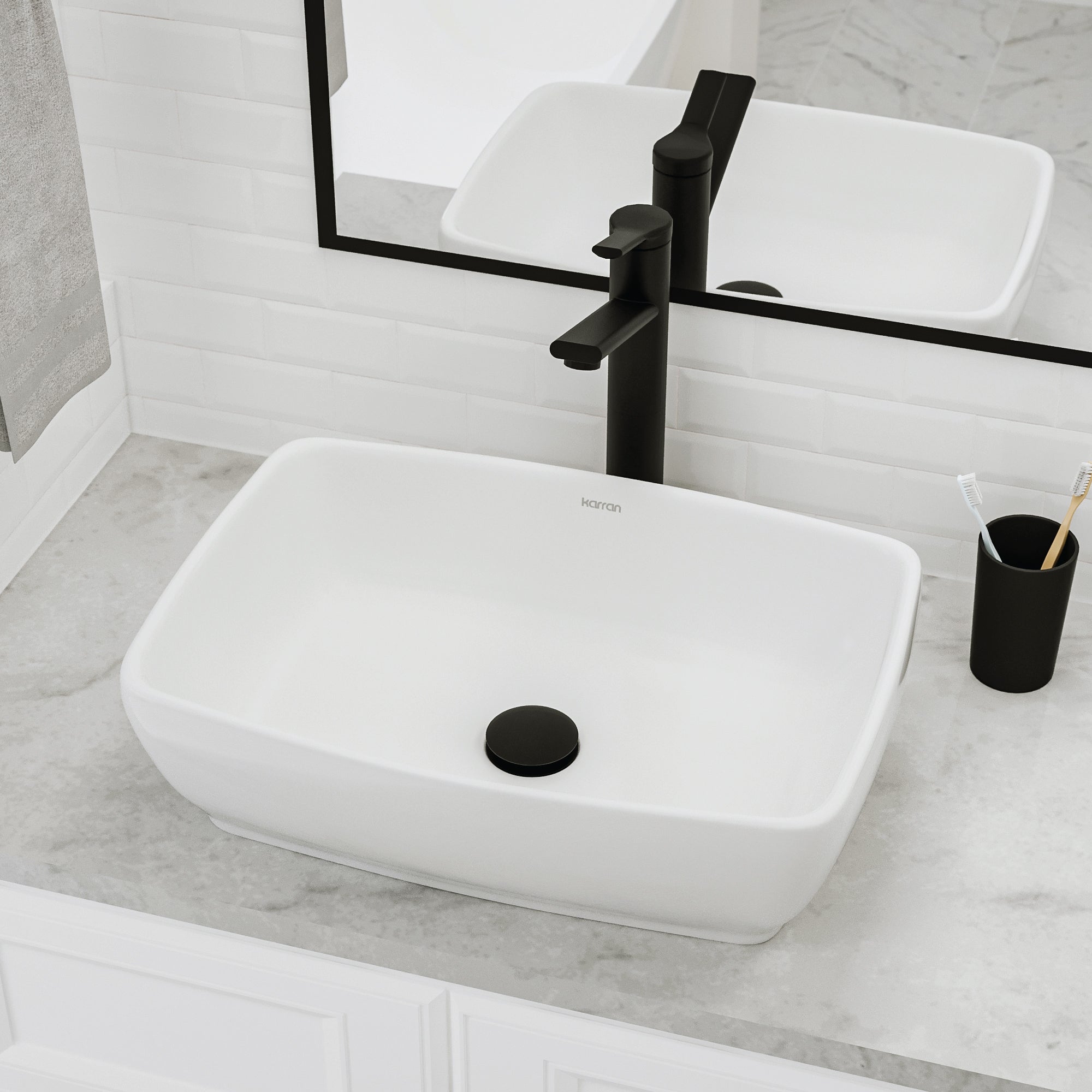 19" Vessel Vitreous China Bathroom Sink In White