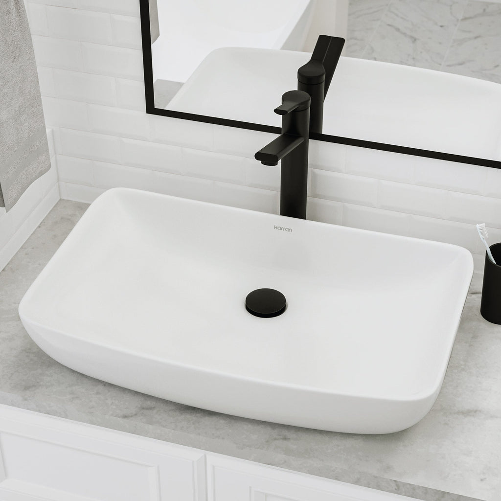 24" Vessel Vitreous China Bathroom Sink In White