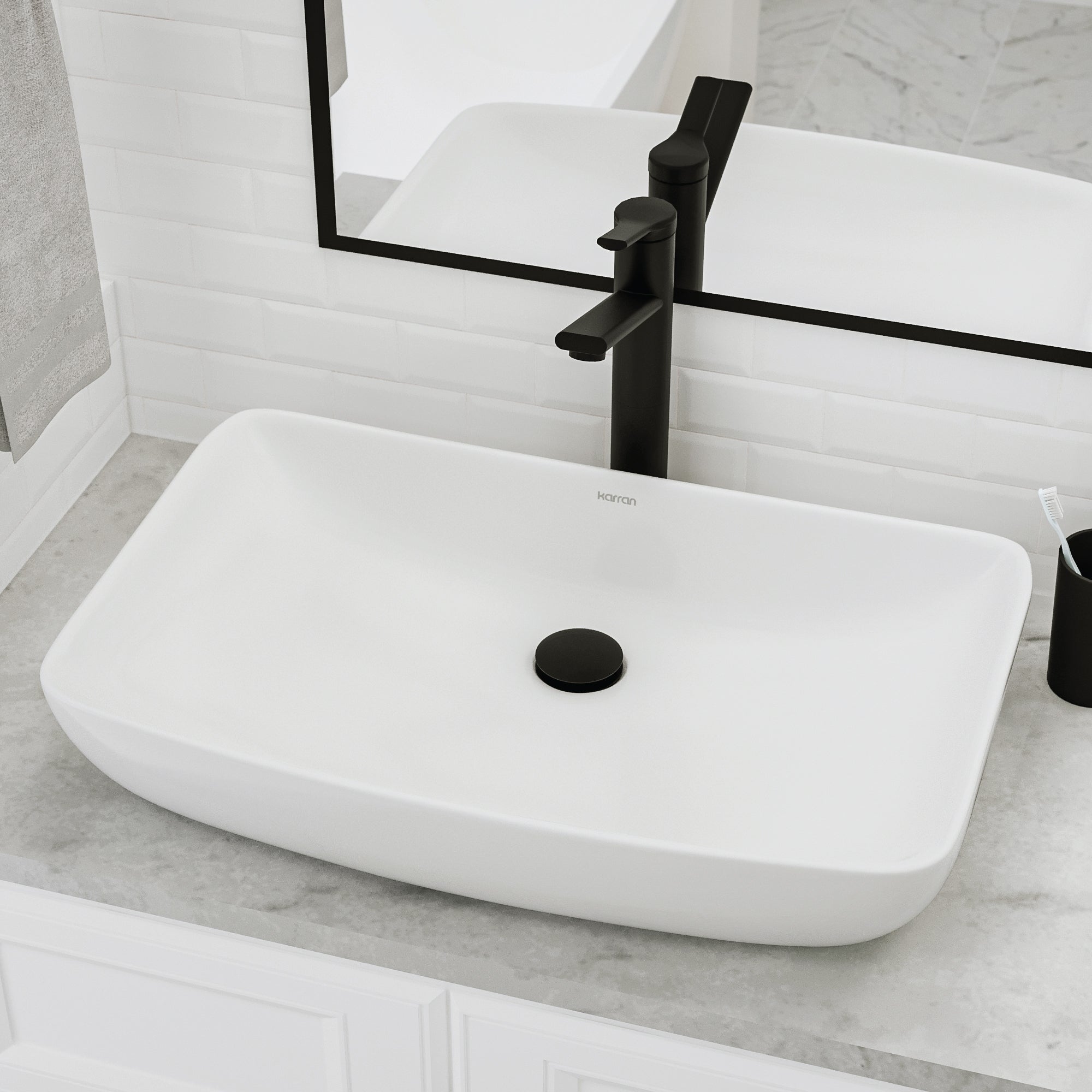 24" Vessel Vitreous China Bathroom Sink In White