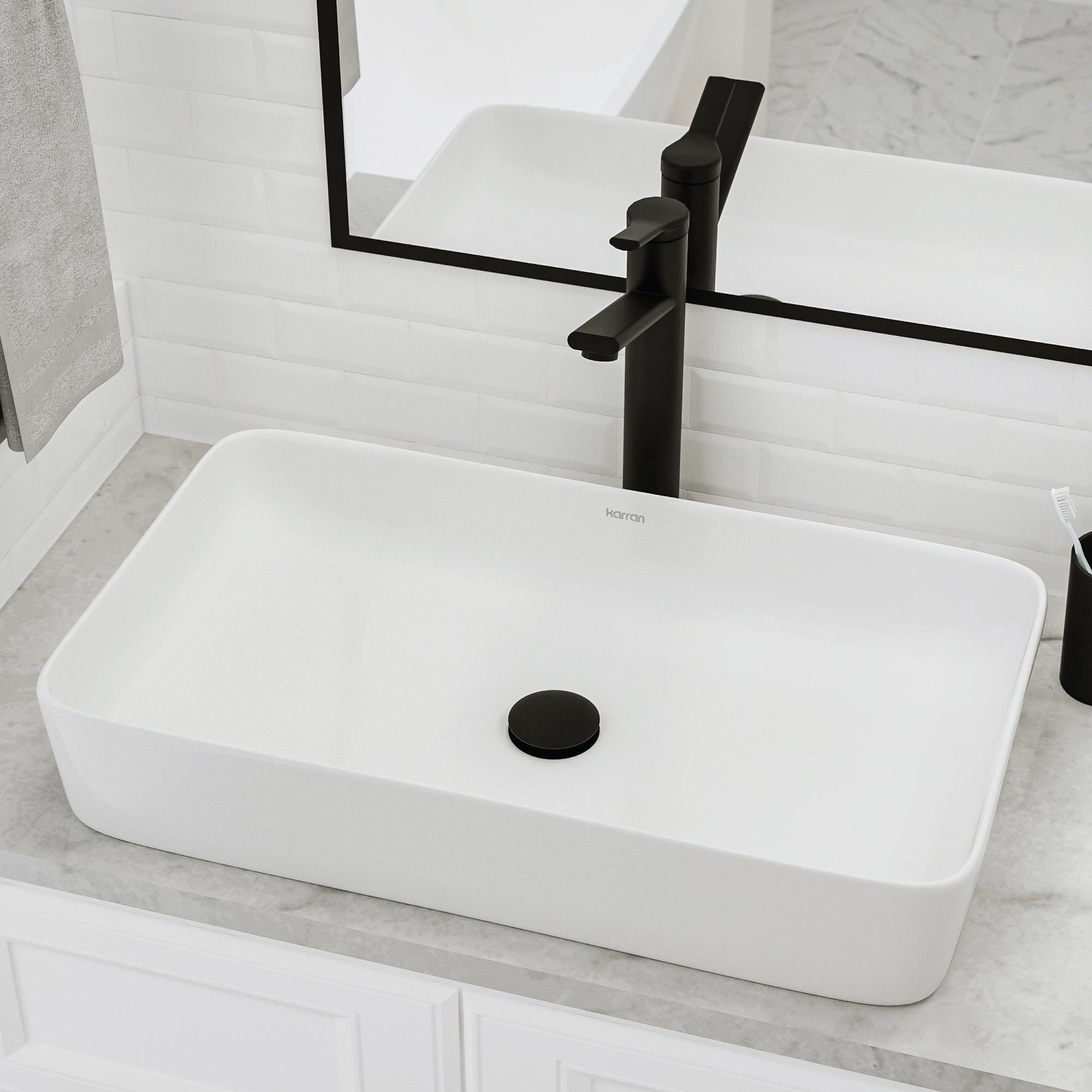 24" Vessel Vitreous China Bathroom Sink In White