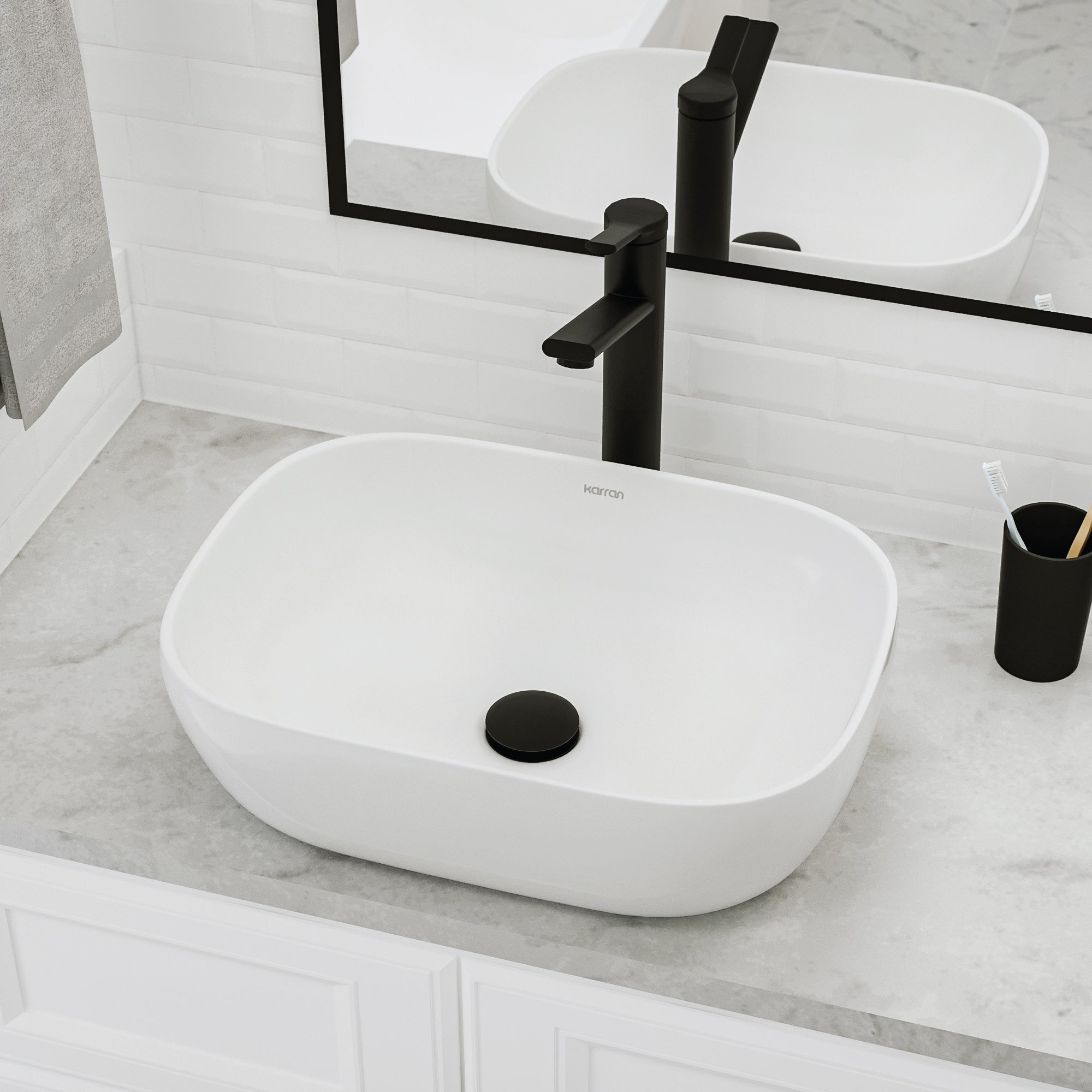 19" Vessel Vitreous China Bathroom Sink In White