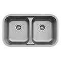 Edge 32-3/8" Seamless Undermount Double Equal Bowl Stainless Steel Kitchen Sink