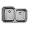 32-3/8" Seamless Undermount Double Offset Bowl Stainless Steel Kitchen Sink